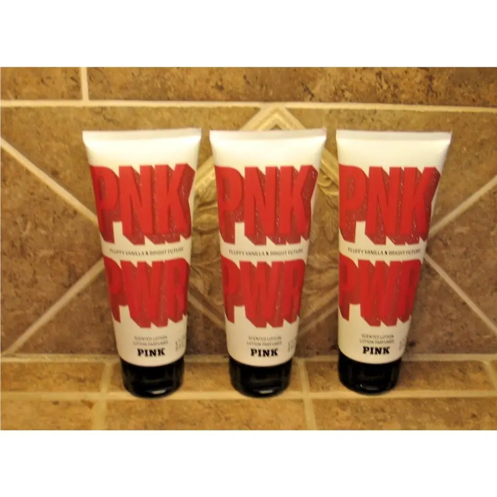 Victoria`s Secret Pink Pnk Pwr Fluffy Vanilla Body Lotion 8 oz Lot OF 3 by Victoria's Secret