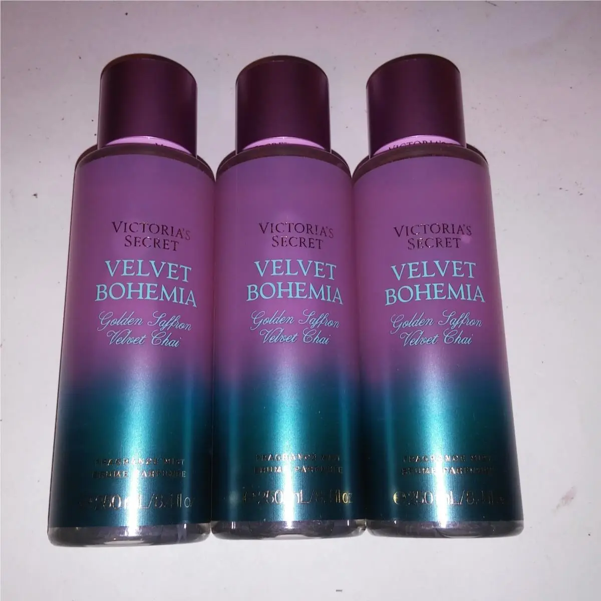 Set of 3 Victoria Secret Fragrance Mist Body Spray Velvet Bohemia Full Size by Victoria's Secret