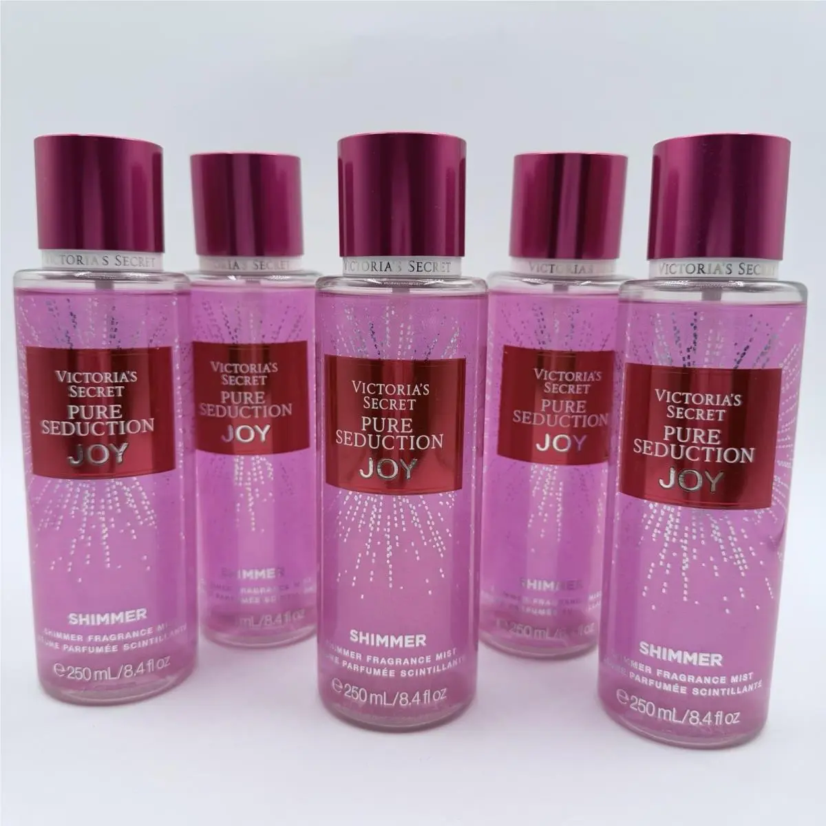 Lot Of 5 Victoria`s Secret Pure Seduction Joy Shimmer Fragance Body Mist