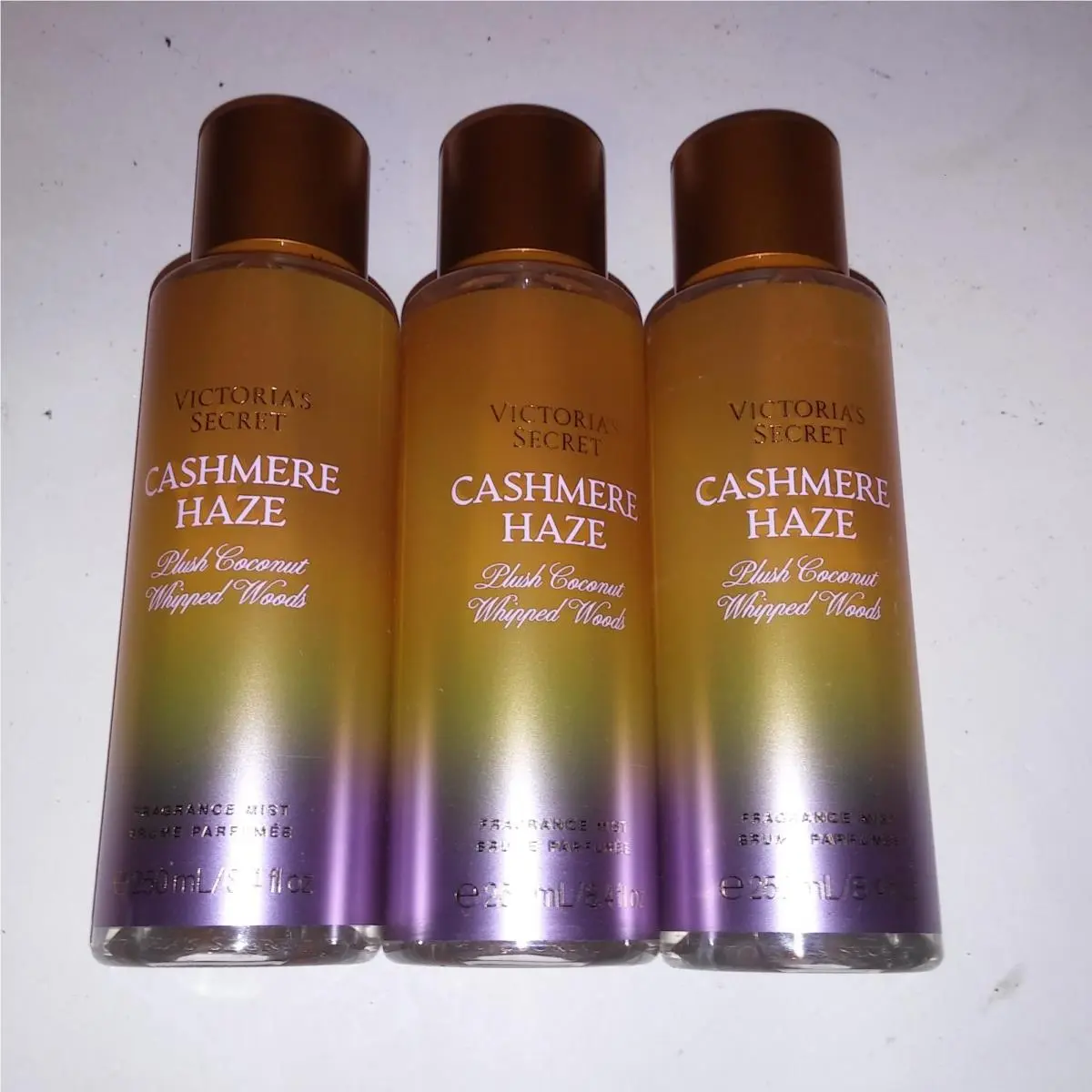 Set of 3 Victoria Secret Fragrance Mist Body Spray Cashmere Haze Full Size 8.4oz by Victoria's Secret