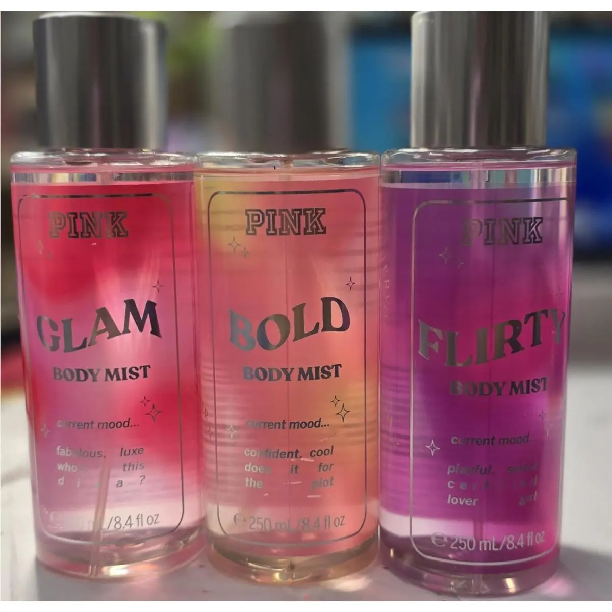 Victoria`s Secret Pink Bold Glam Flirty Body Mist Set Full Size by Victoria's Secret