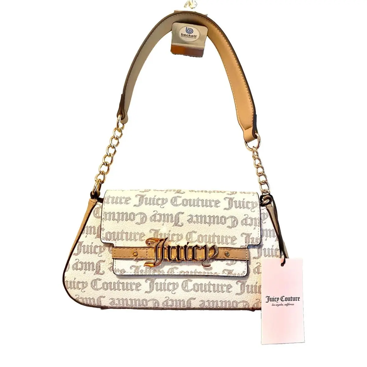 Juicy Couture Short and Sweet Shoulder Bag White Pecan Nwtgs