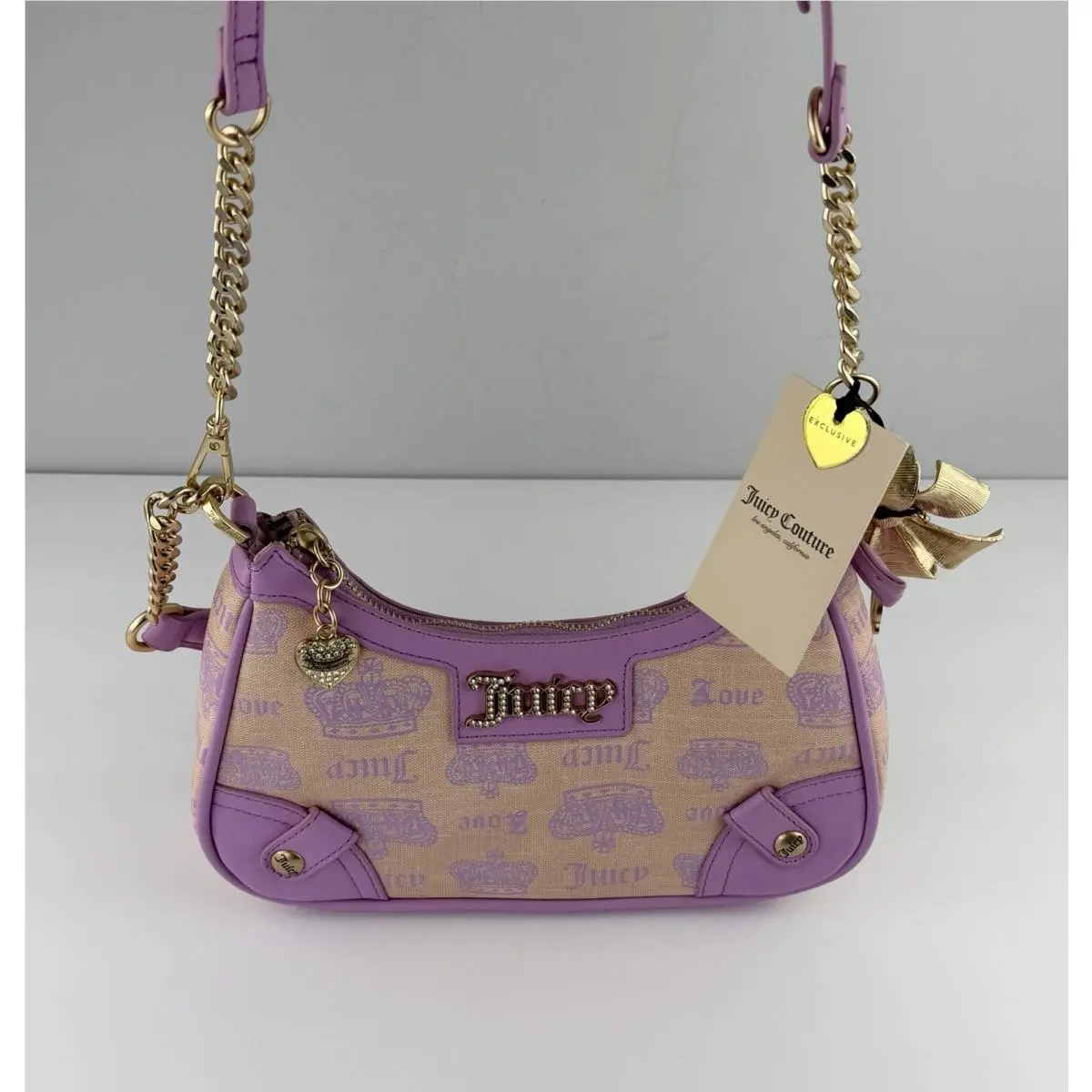 Juicy Couture Vintage Couture Shoulder Bag / Crossbody-violet Pink Diamond