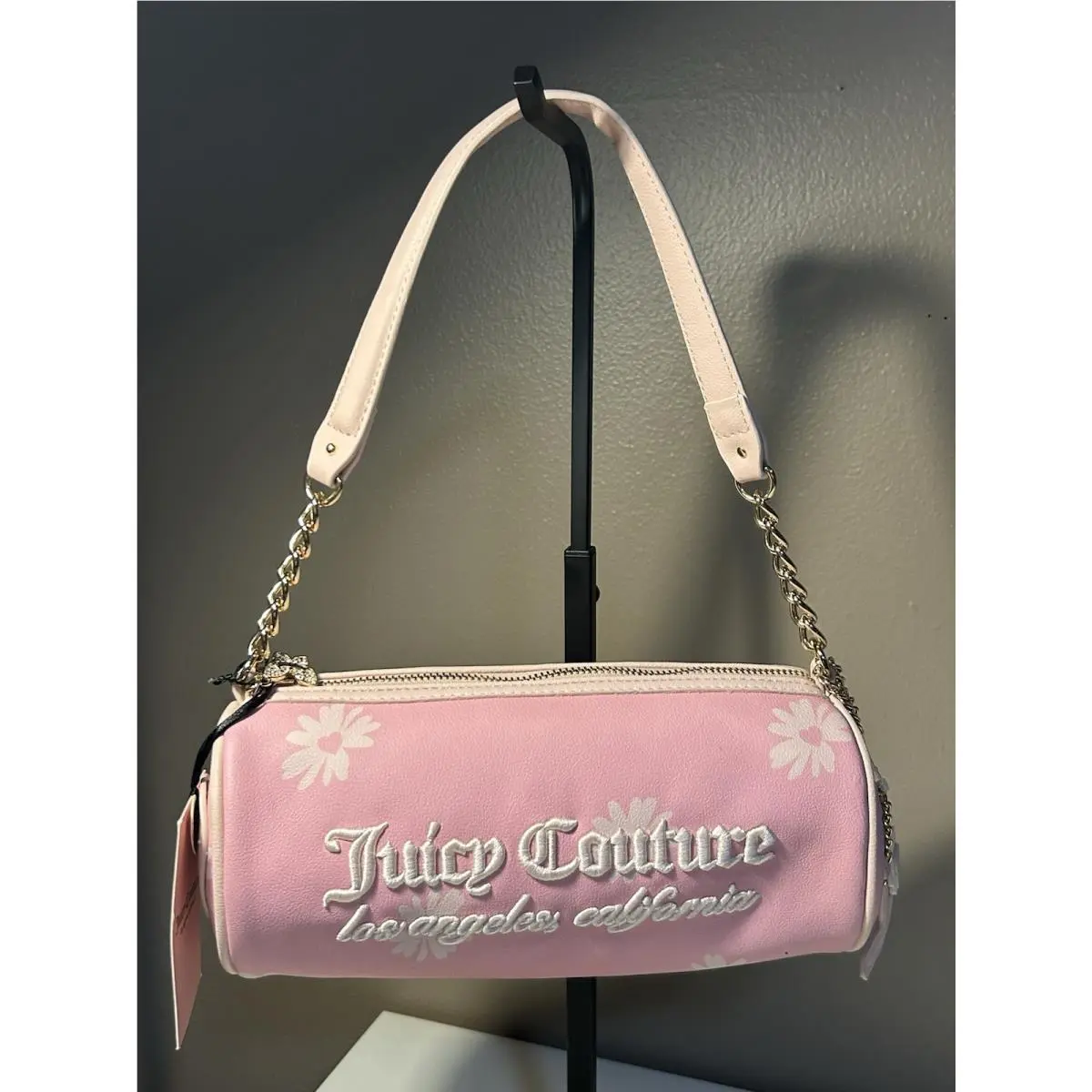 Daisy For Juicy Couture Barrel Bag Pink Bag Charms Gold Hardware