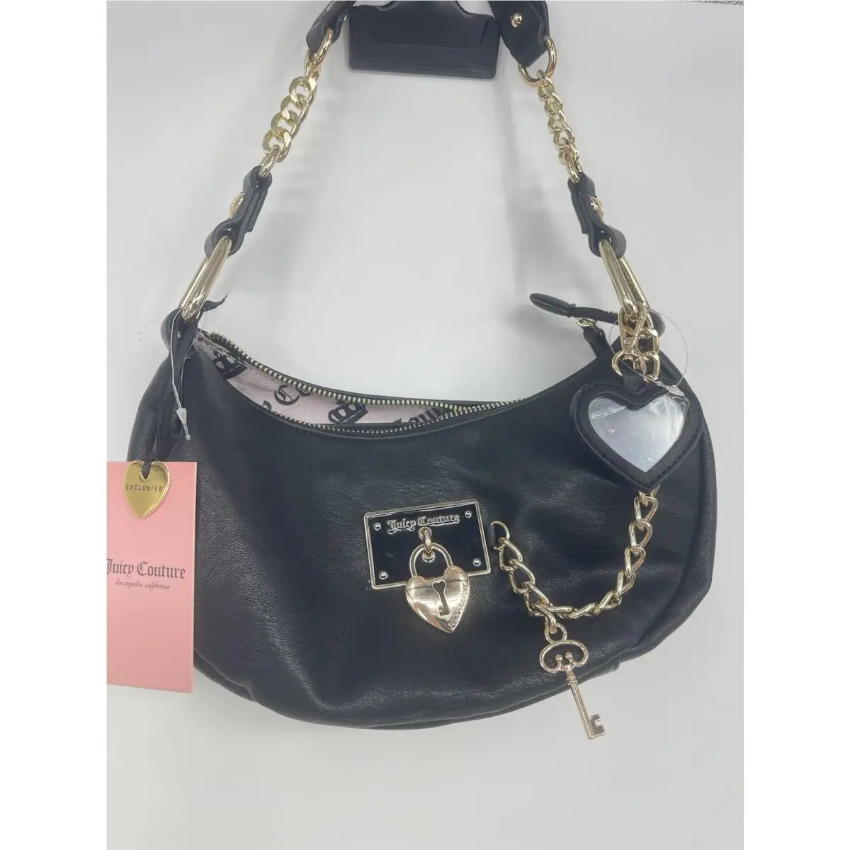 Juicy Couture Bag Black Handbag with Gold Accents Rowling Satchel