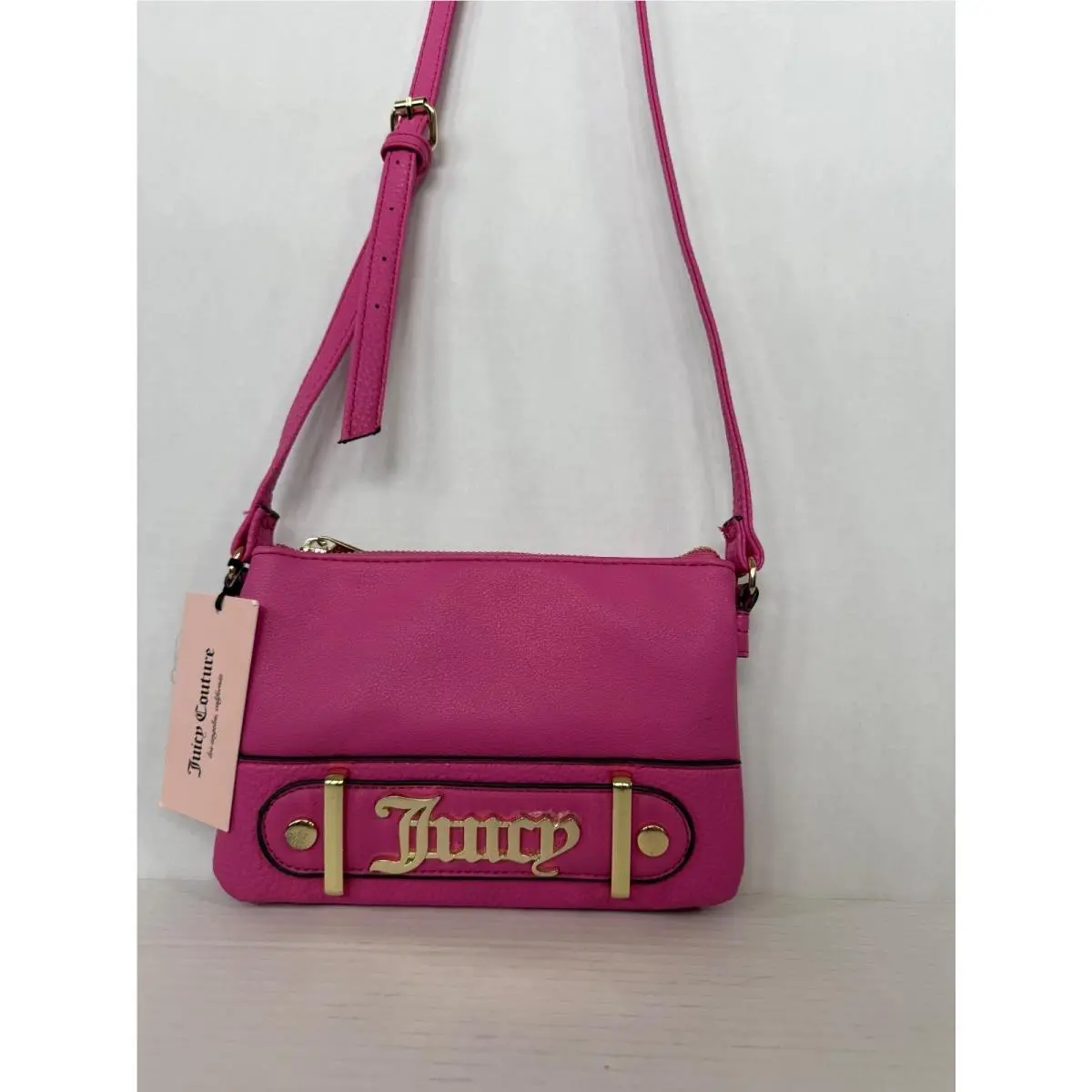 Juicy Couture Pink Crossbody Bag with Gold Hardware