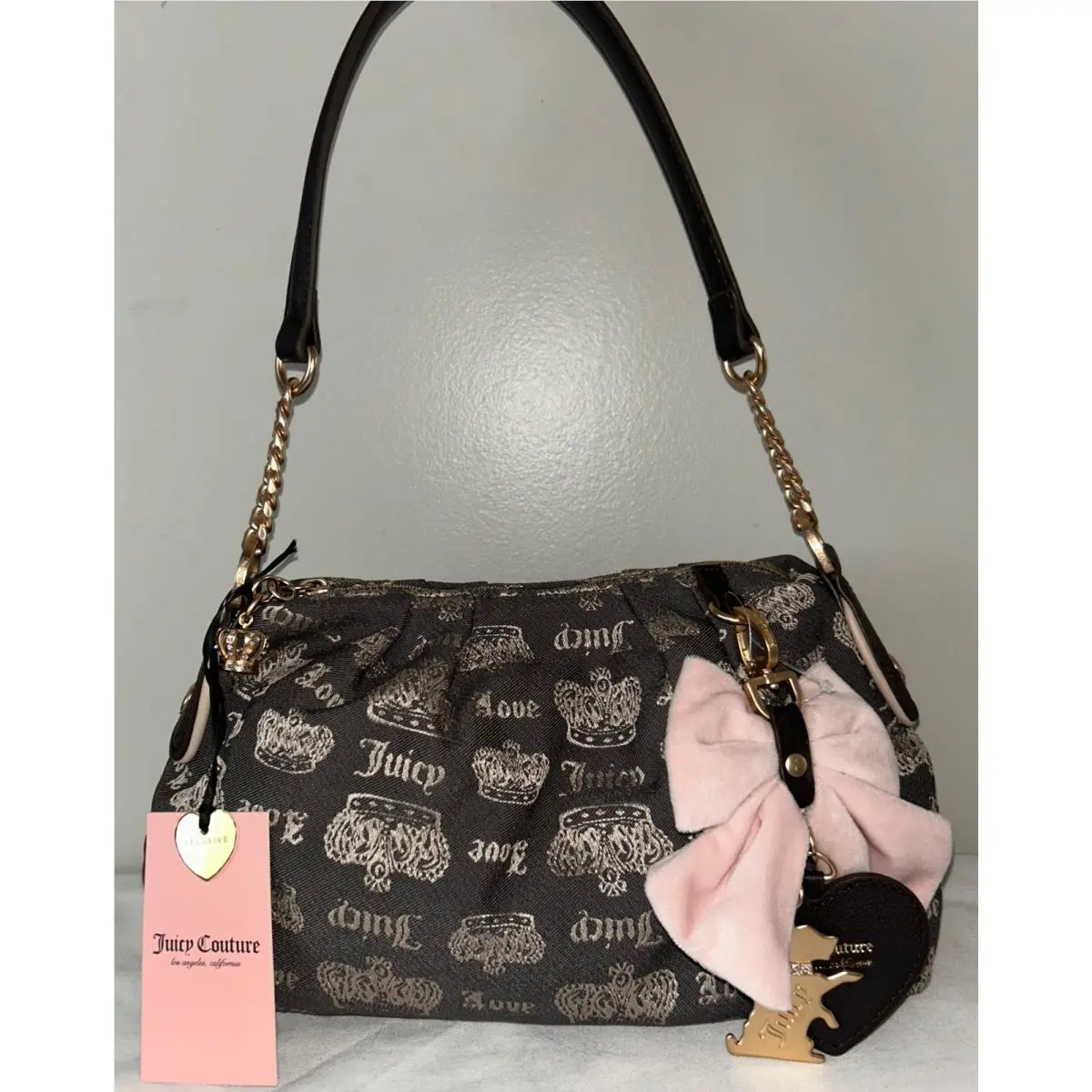 Juicy Couture Juicy Fan Club Jacquard Shoulder Bag Chocolate/sandstone