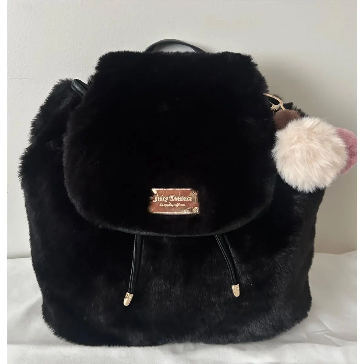 Juicy Couture Dreamy Divas Fur Backpack Black