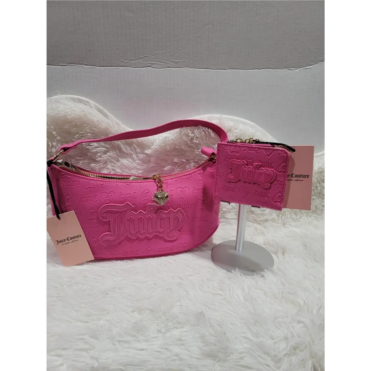 Juicy Couture Juicy Pink Upgrade U Shoulder Bag with Matching Wallet Bundle