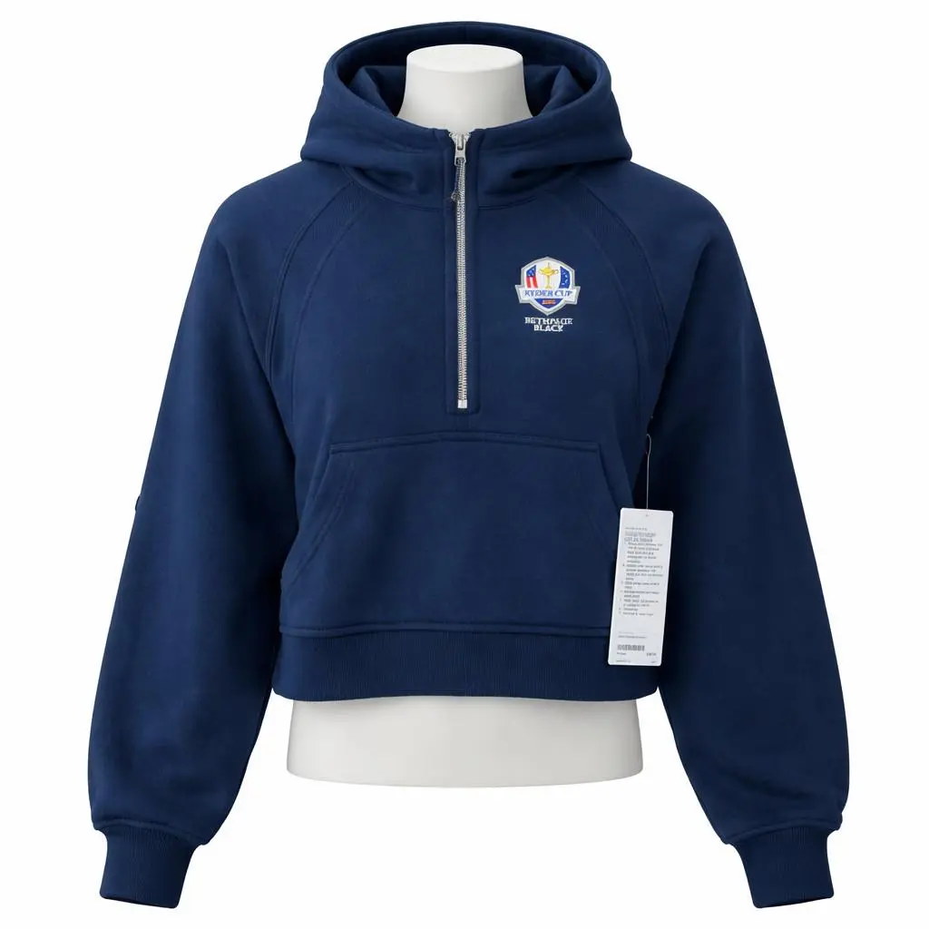 Lululemon Scuba Hoodie Womens XL Blue Oversized 1/2 Zip Ryder Cup Sweatshirt