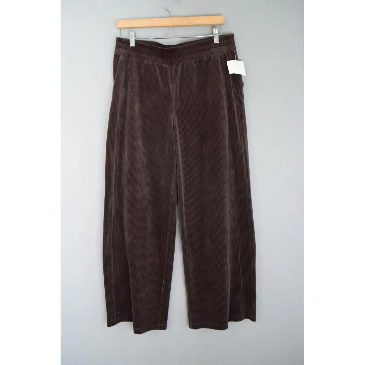Lululemon Scuba Wide Leg Pant 10 Brown Velvet Corduroy Mid Rise Womens