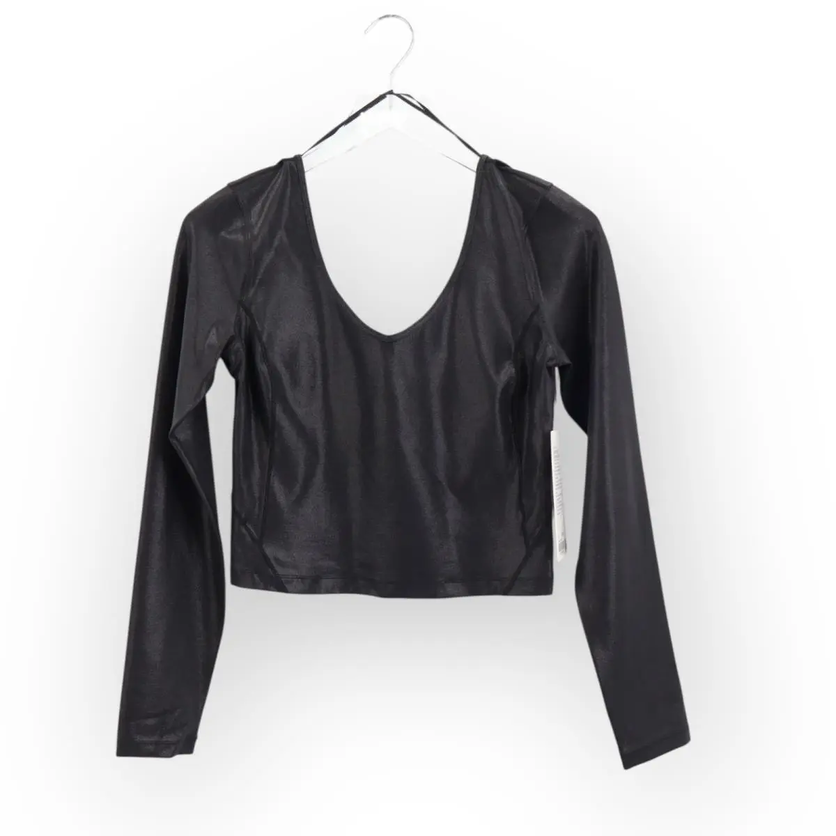 Lululemon Align Long Sleeve Top Shine Black Size 8 V-neck