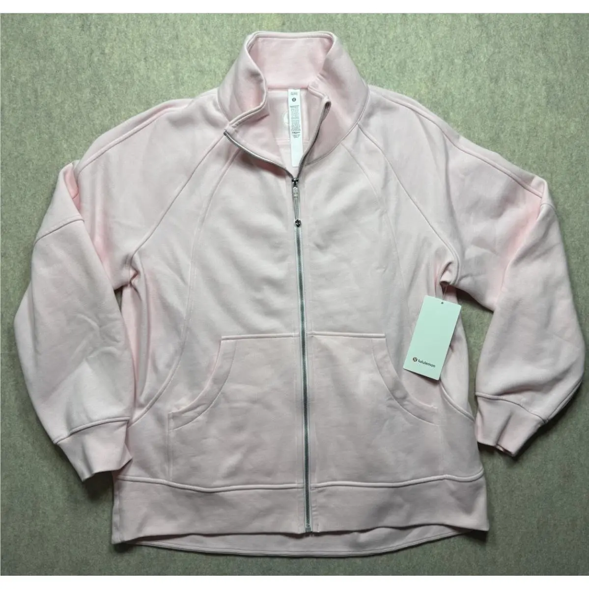 Lululemon Pink Oversized Scuba Funnel Neck Full-zip Long Jacket Xl/xxl