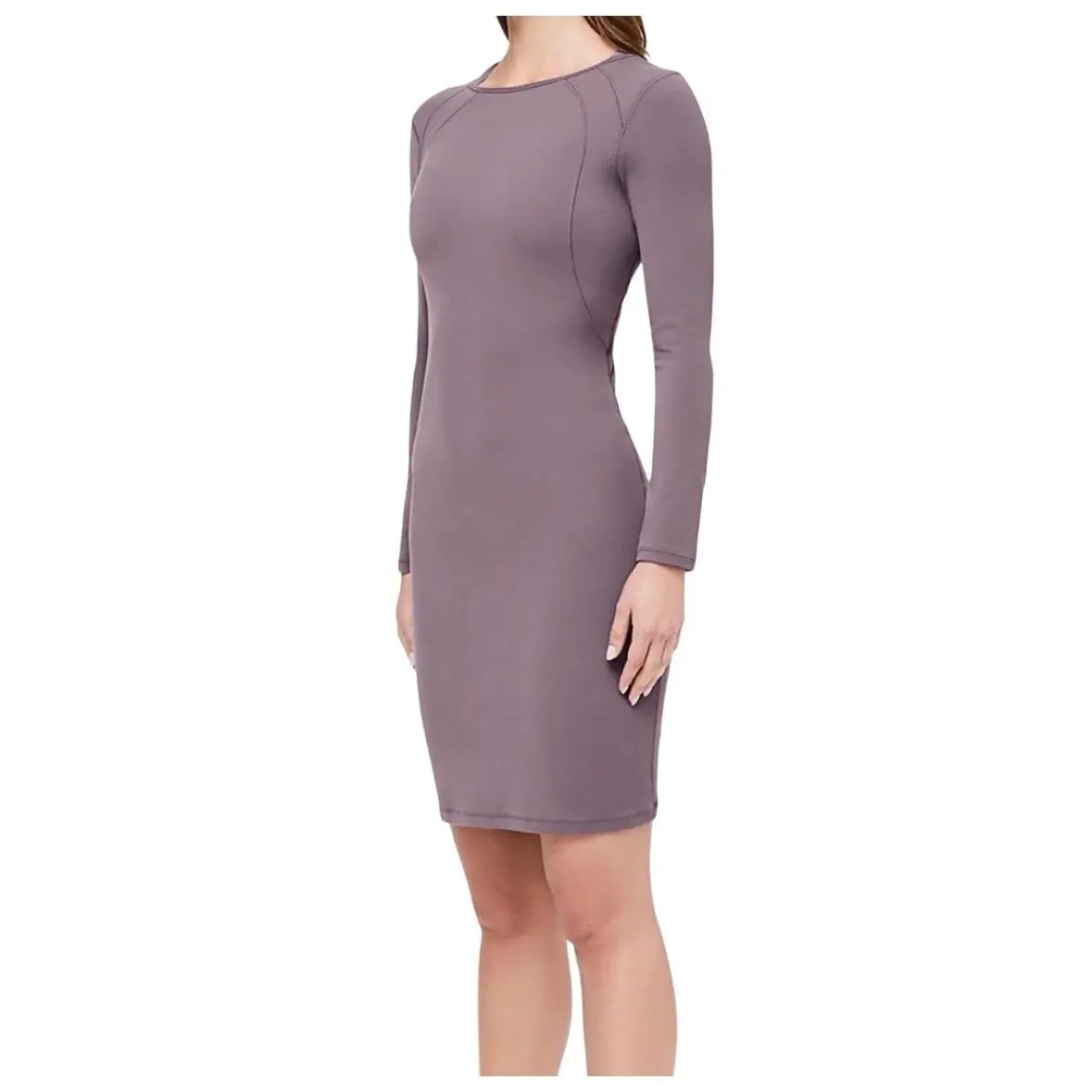 Lululemon Contour Dress Nulu Antique Copper Purple Long Sleeve Mini Size 6