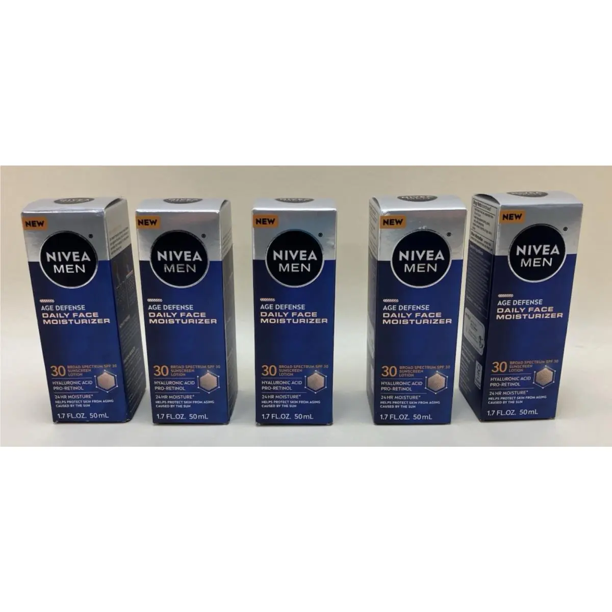 Nivea Men Age Defense Daily Face Moisturizer 1.7 oz - Lot OF 5 - Exp 12/2026