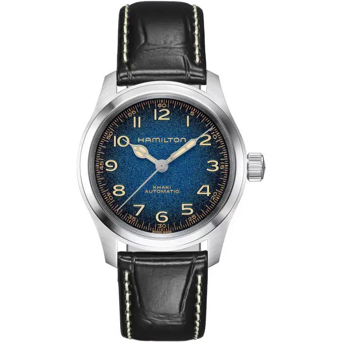 Hamilton Khaki Field Murph 38mm Blue Dial Leather Band Watch H70405740