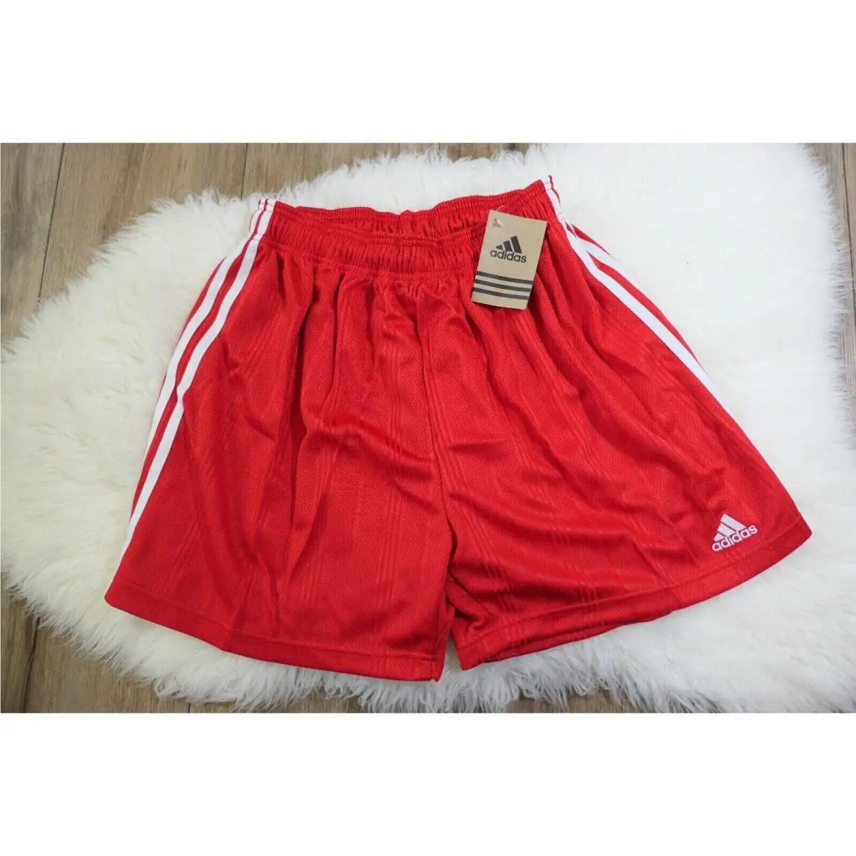 Vintage Y2K 90s Adidas Soccer Treviso Polyester Men`s Red Shorts Large