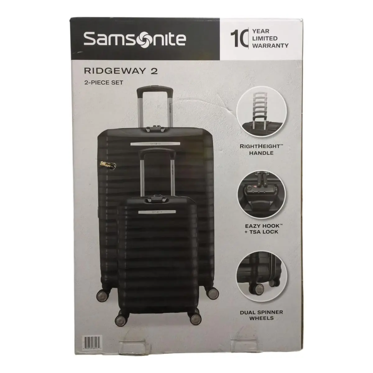 Ridgeway II 2-Piece Polycarbonate Spinner Luggage Set Black by Samsonite