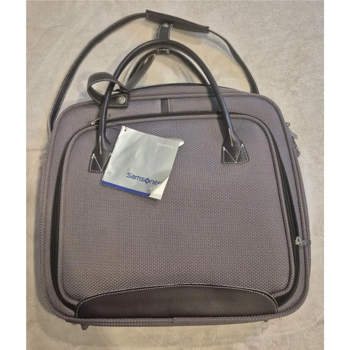 Samsonite Essence Lilac Carry-on Laptop Bag Shoulder Strap Leather Handles