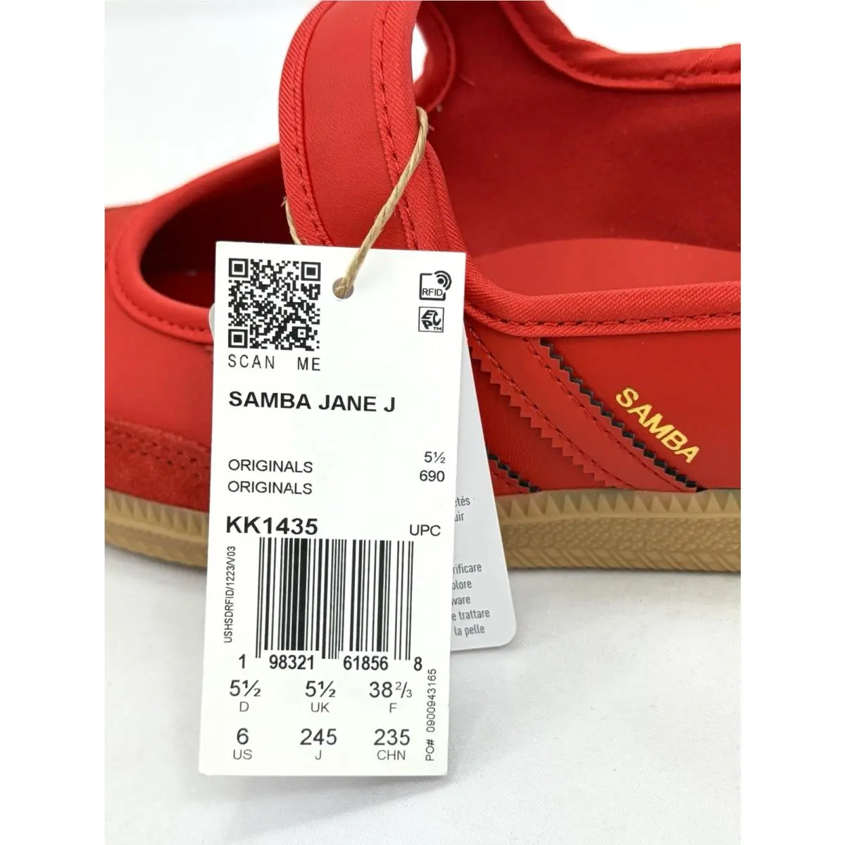 Adidas shoes - adidas Sambe Jane J - Sambe Jane - KK1435 - Red/Gum (UPC: 198321618568) 8