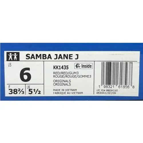 Adidas shoes - adidas Sambe Jane J - Sambe Jane - KK1435 - Red/Gum (UPC: 198321618568) 12