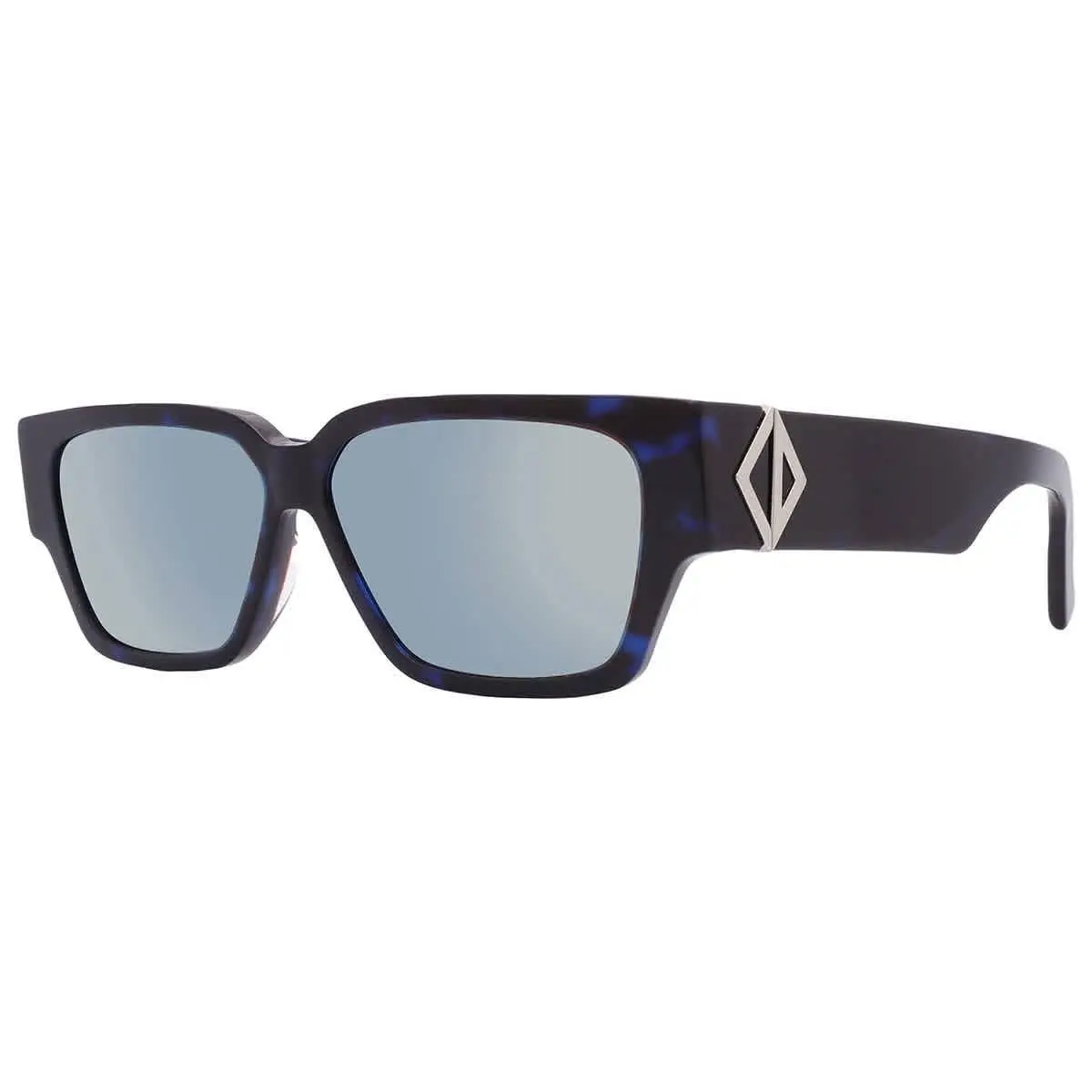 Dior CD Diamond S5F Blue Mirror Square Men`s Sunglasses DM40109F 55X 60