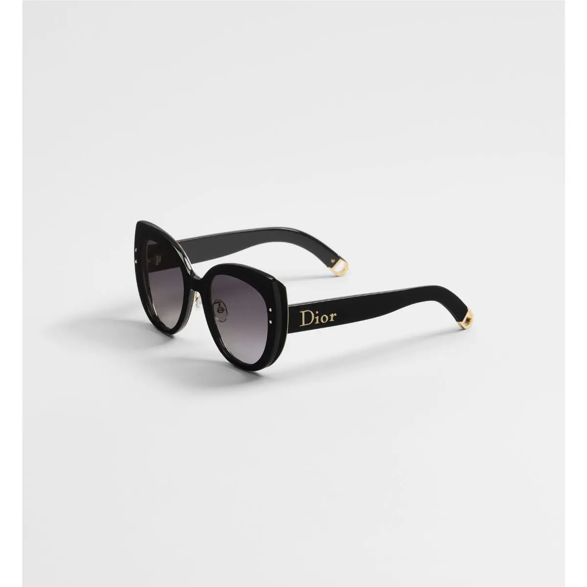 Dior R1U Black Round Sunglasses – – Made in Italy –