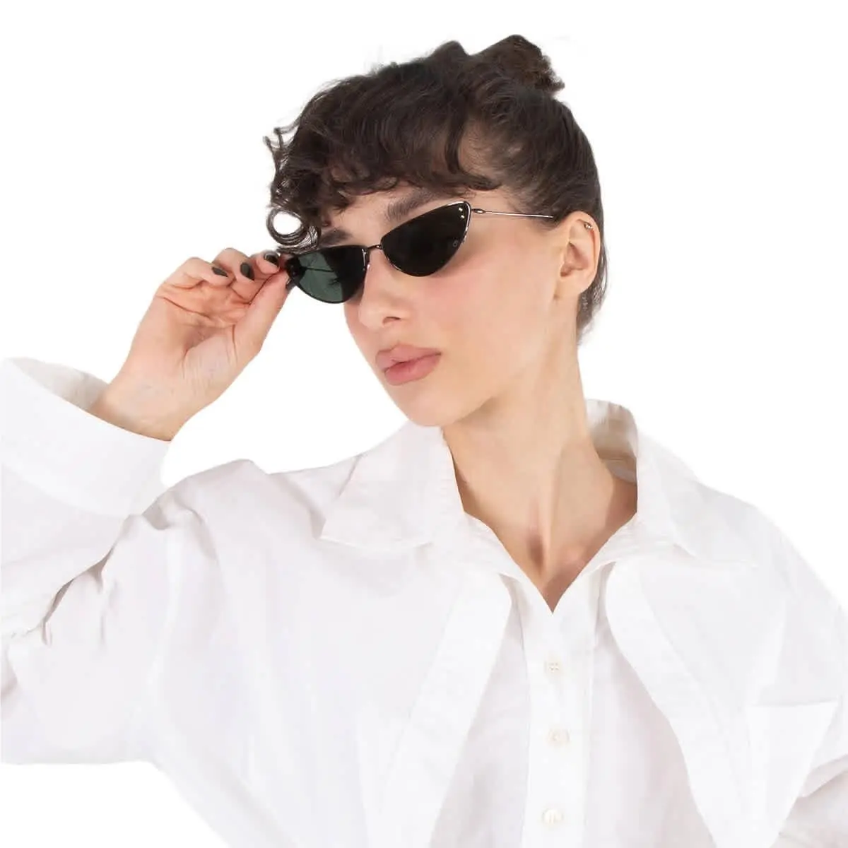 Dior Missdior B1U Smoke Cat Eye Ladies Sunglasses CD40094U 08A 63 CD40094U 08A - Green, Frame: Green, Lens: Grey