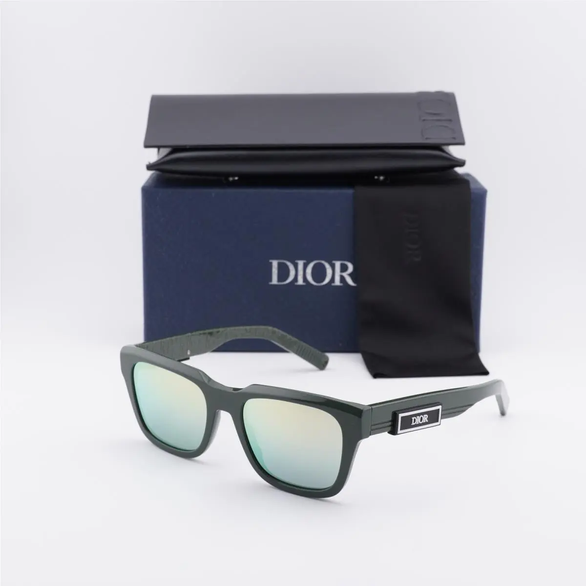 Dior B23 S1I 55H7 Glossy Green/yellow Mirror 53-19-145 Sunglasses