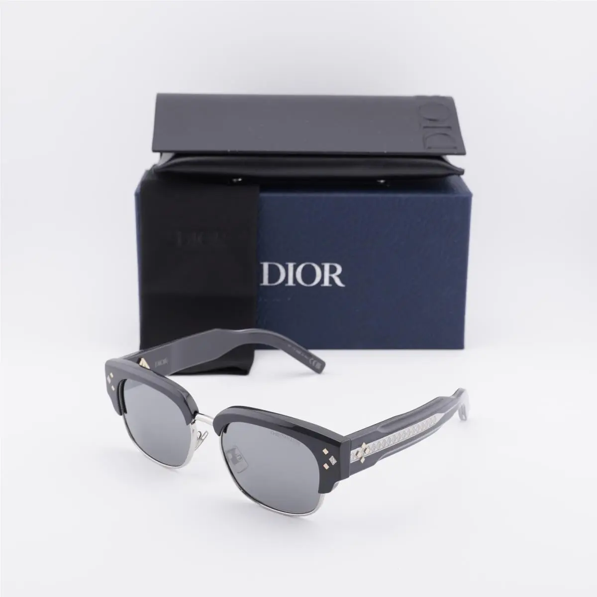 Dior CD Diamond C1U 45A4 Grey/smoke Mirror 55-18-145 Sunglasses