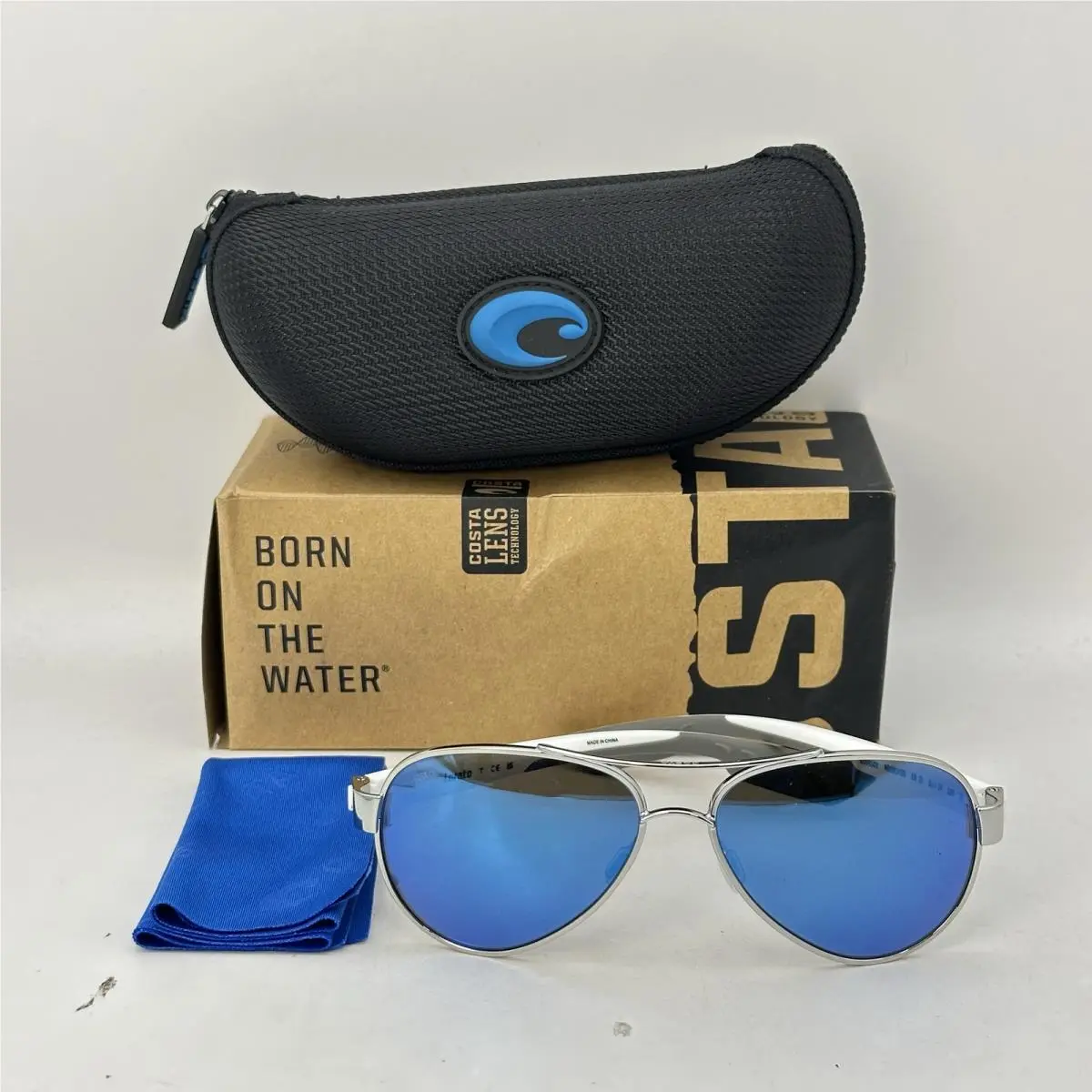 Costa Del Mar Loreto Aviator 580G Polarized Mirror Sunglasses Palladium/blue