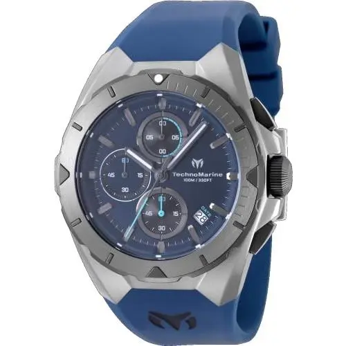 Technomarine Ocean Men 41.30mm Stainless Steel Grey Dark Blue Dial VD57 Quartz