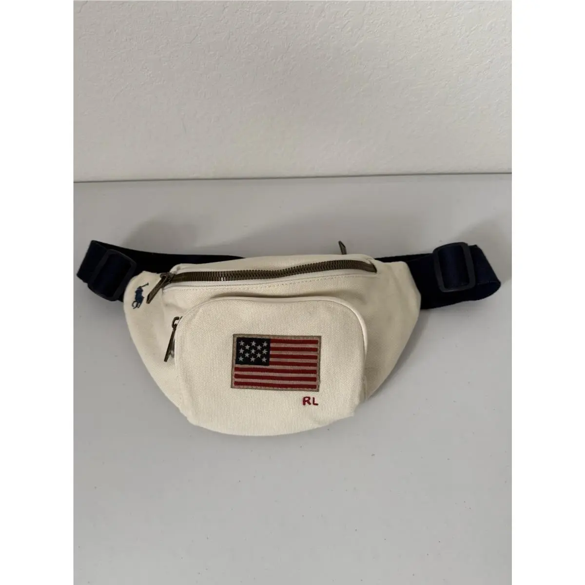 Polo Ralph Lauren Usa Flag Unisex Waist Fanny Pack Bag Canvas Crossover