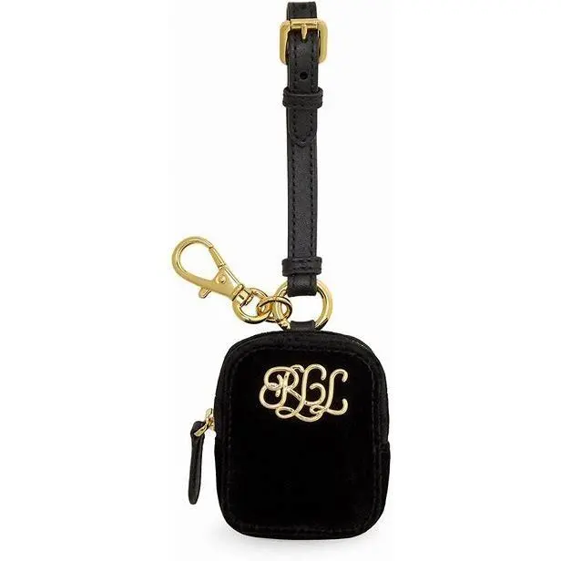 Lauren Ralph Lauren Women`s Velvet Mini Zip Pouch Black One Size