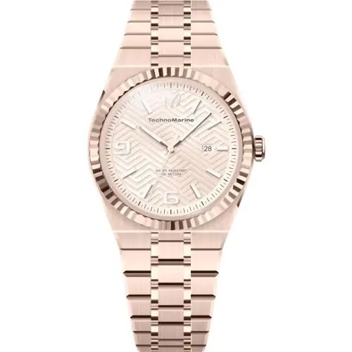 Technomarine Terra Nova Men 42.00mm SS Rose Gold Champagne+rose Gold Dial PC32 Q