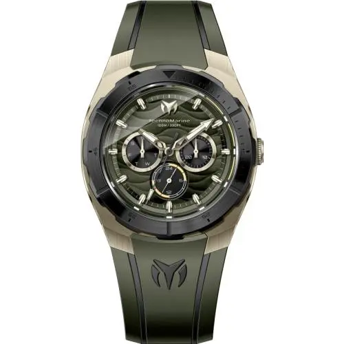 Technomarine Cruise Men 43.00mm Steel Gold Black+olive Green Dial VH63 Quartz