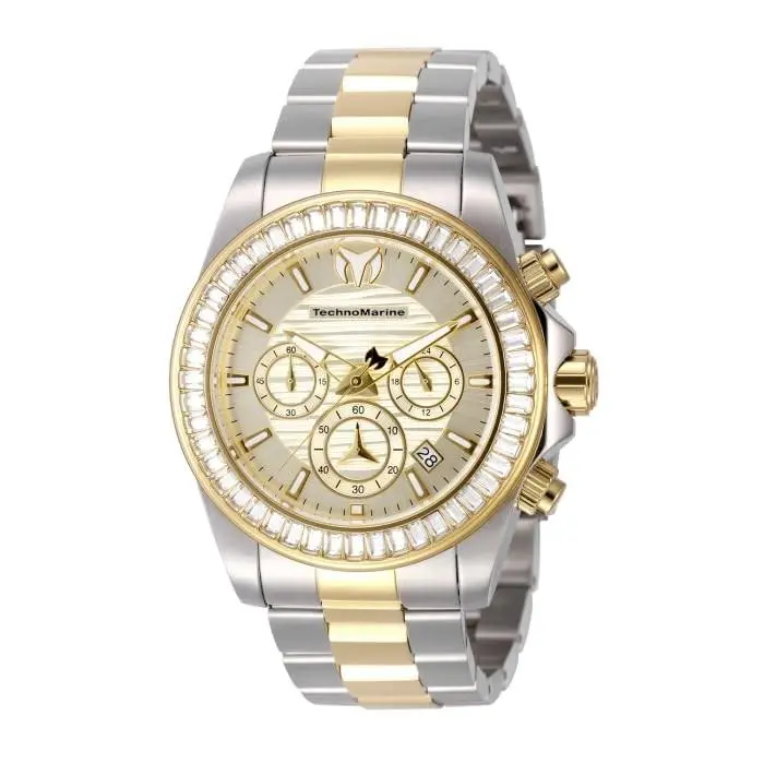 Technomarine Manta Men 42mm Stainless Steel Gold + Steel Gold Dial VD53 Quartz by TechnoMarine