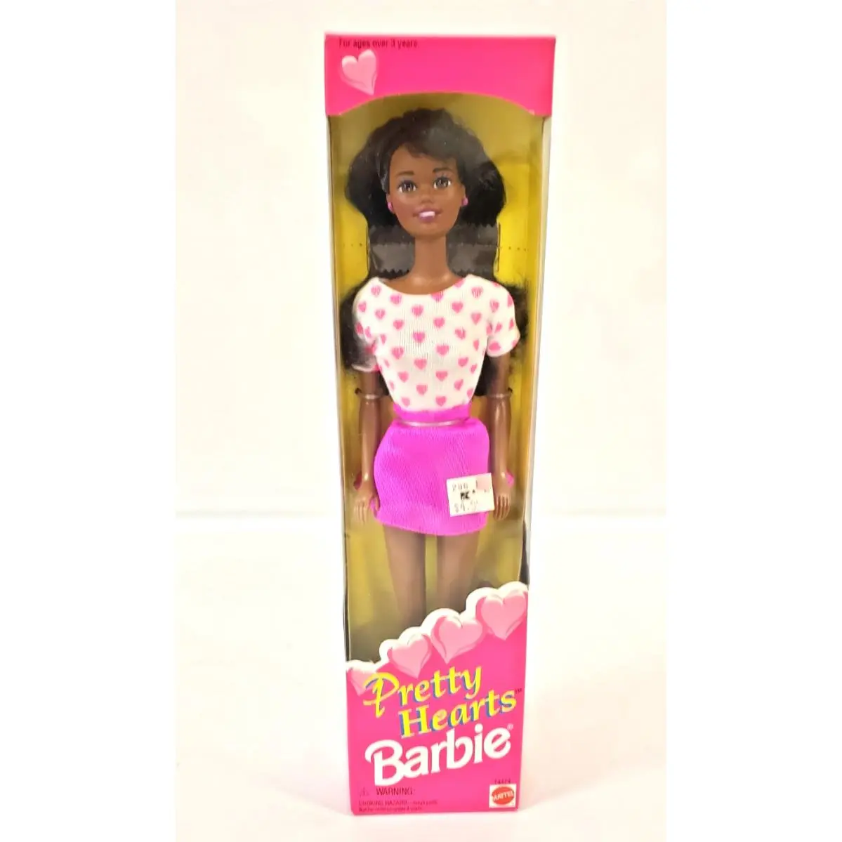 Vintage Pretty Hearts Barbie Doll African American 1995 Mattel 14474 Box