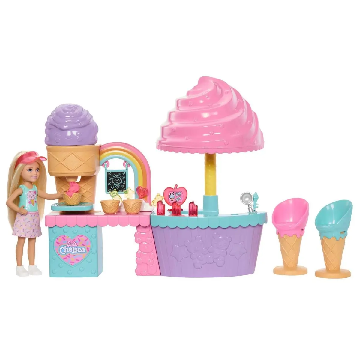 Barbie Club Chelsea Ice Cream Shop Playset with Chelsea Doll 2 Dough Colors an