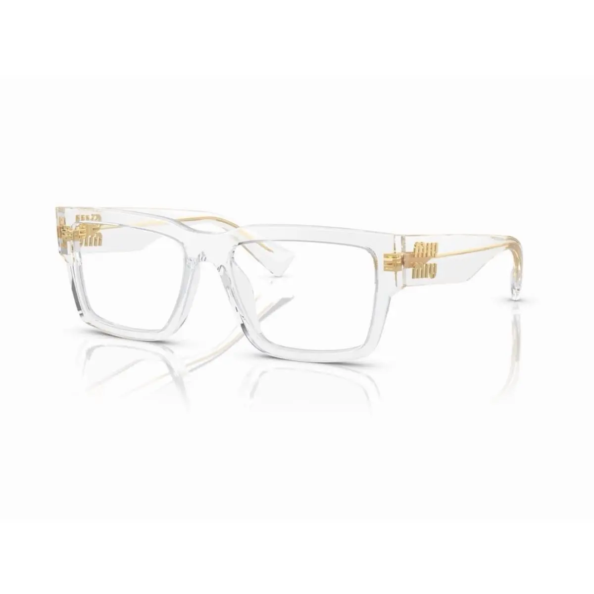 Miu Miu MU 02XV 2AZ101 Transparent Clear Gold 54mm Eyeglasses Demo