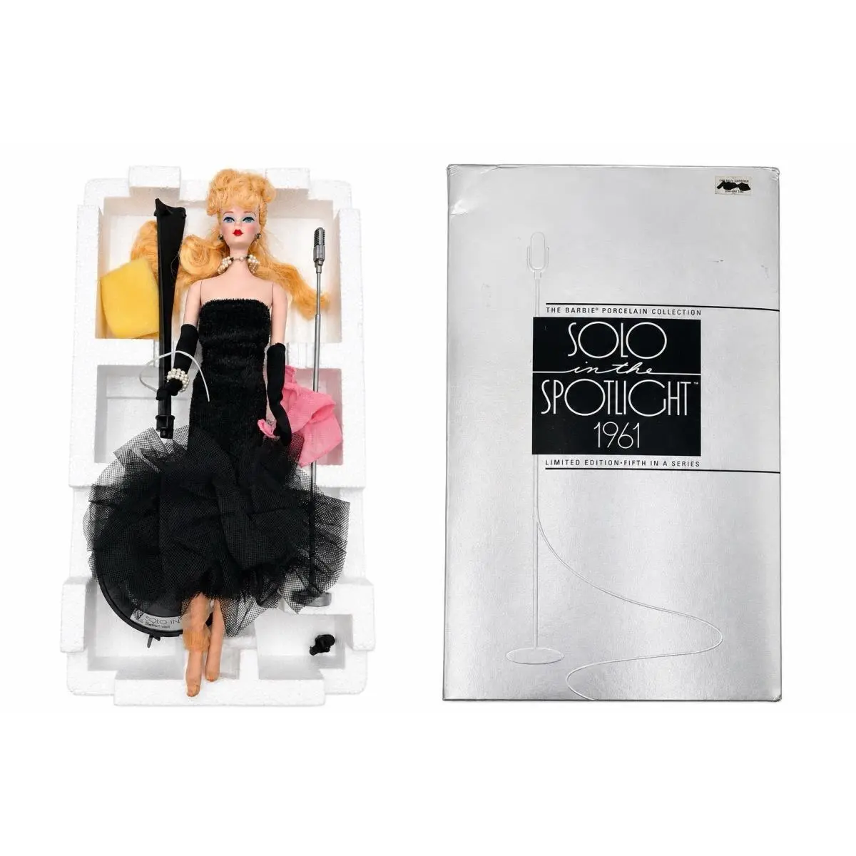 1989 Barbie Solo in The Spotlight Porcelain Doll Complete Box Coa Limited Ed