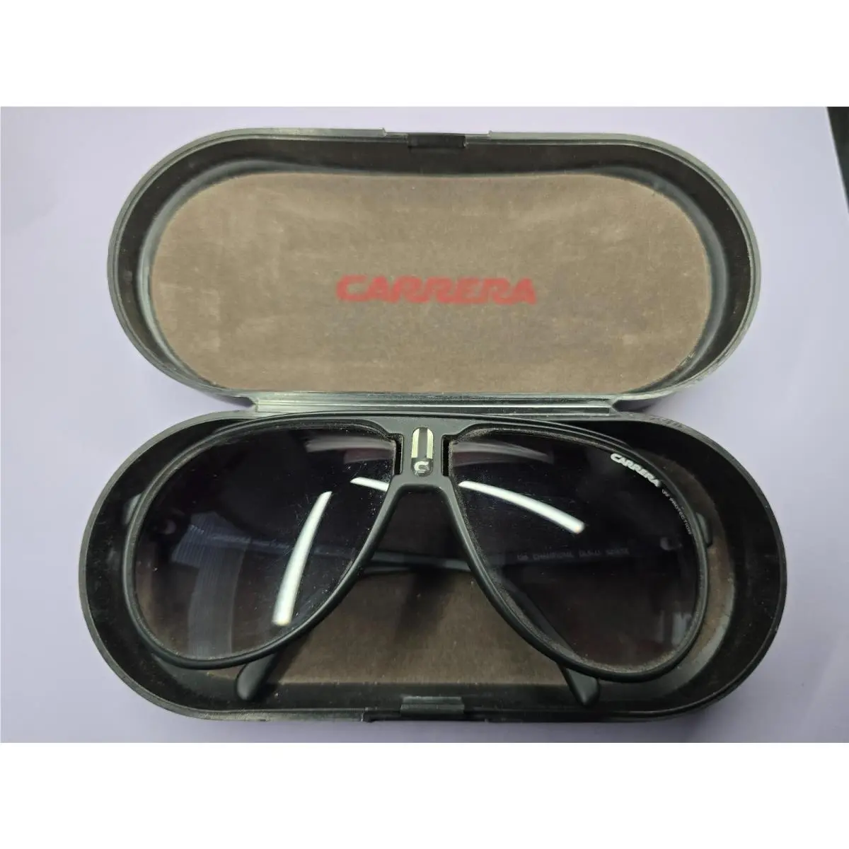 Carrera Champion/l 125 DL5-JJ 62-12 Black Aviator Sunglasses Italy w Case