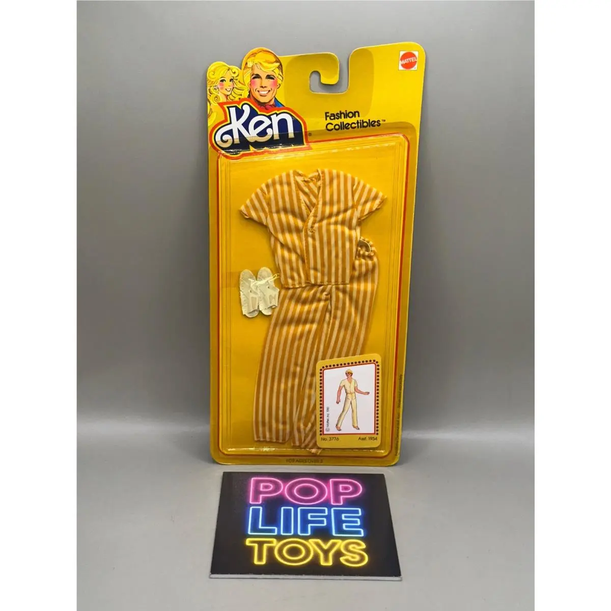 Vintage 1980 Mattel Barbie “ken Fashion Collectibles-yellow Pajama” 3776 Nip