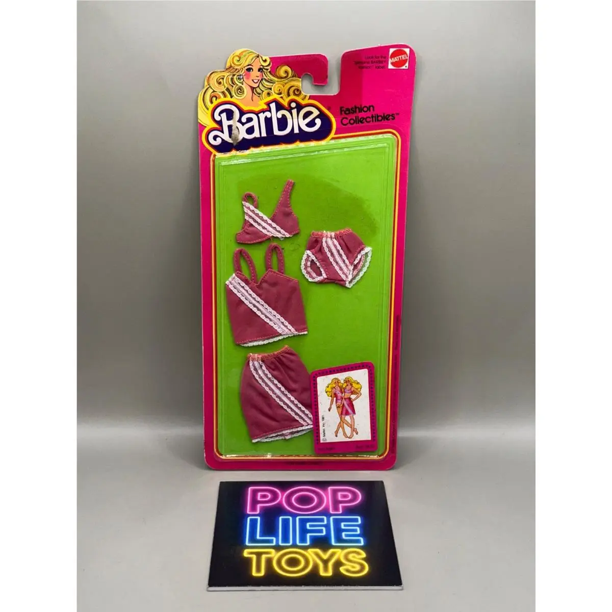 Vintage 1980 Mattel Barbie “fashion Collectibles- Mauve Lingerie” 3687 Nip