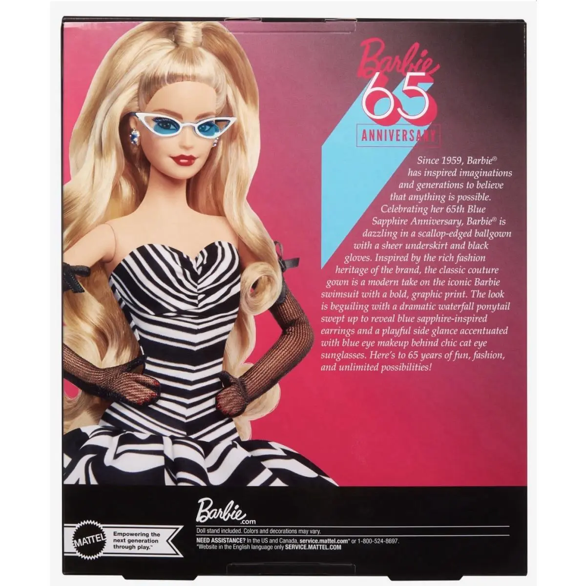 Barbie Signature Matell 65th Annivers Blonde Doll HRM58 Shipper