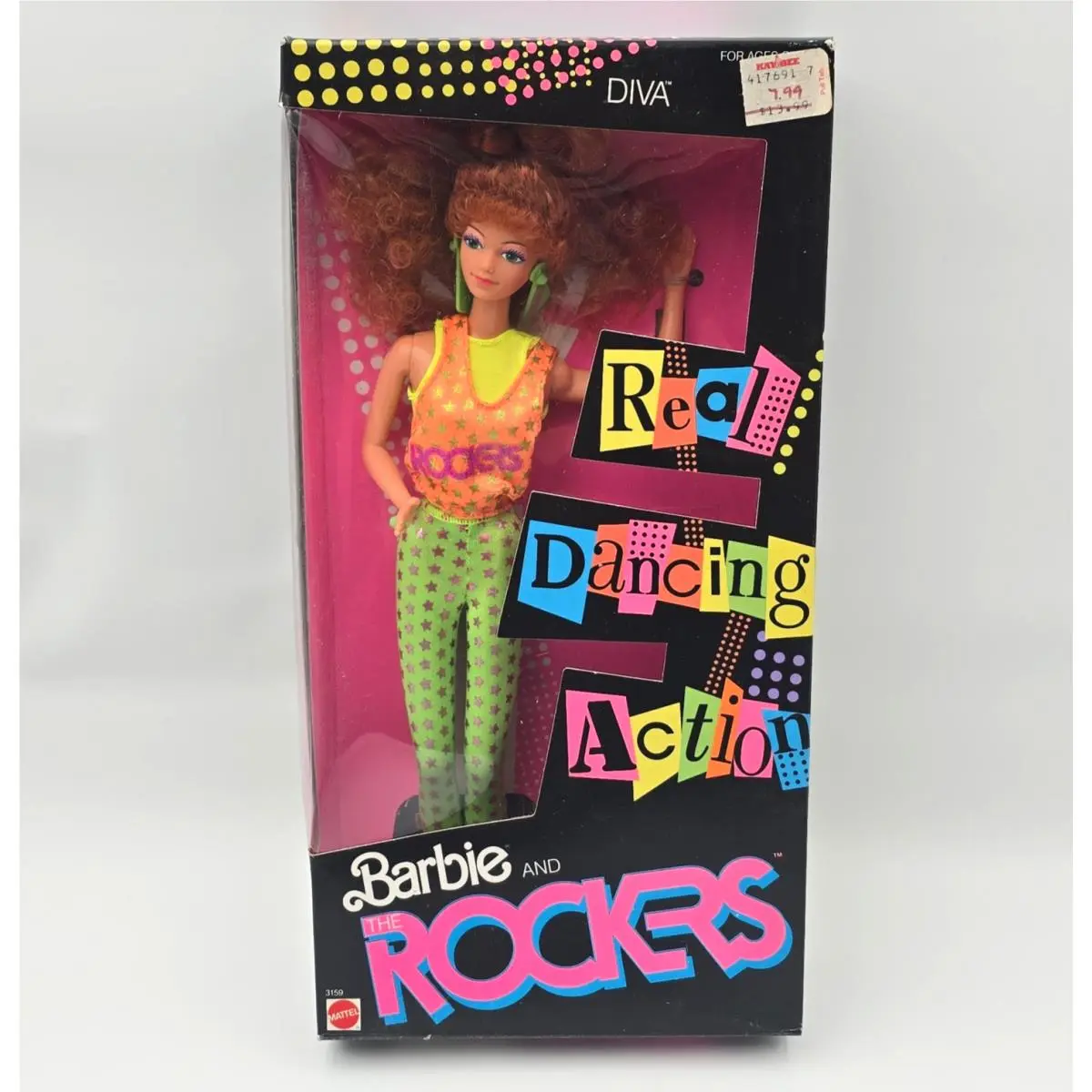 1986 Barbie and The Rockers Diva Doll 3159 Mattel Real Dancing Vintage