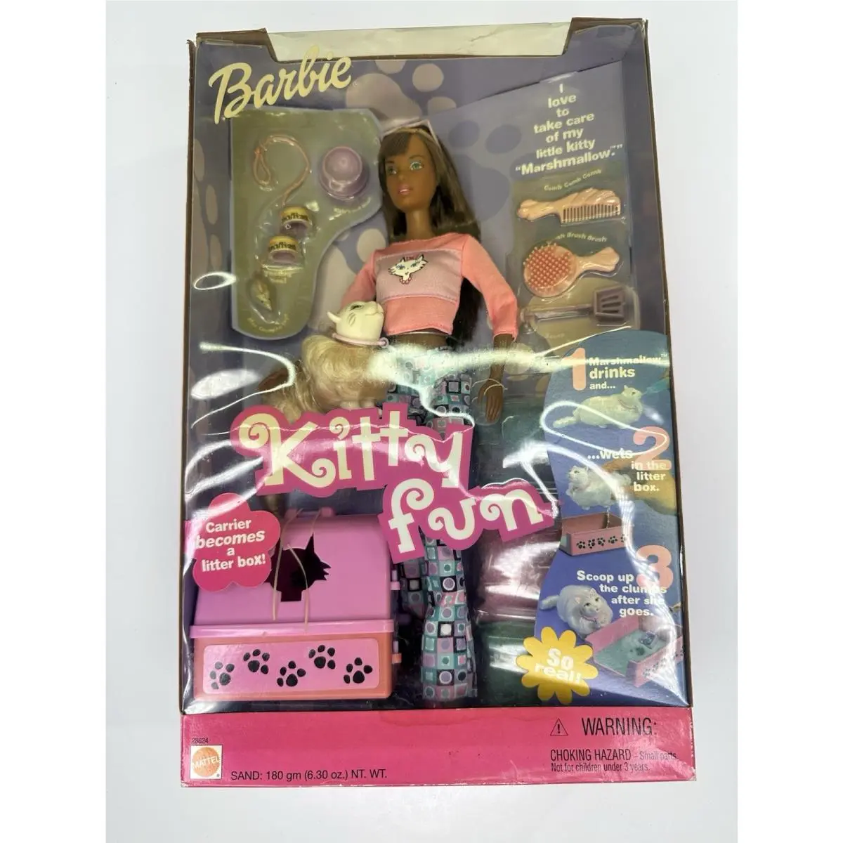 2000 Mattel Kitty Fun Barbie African American Doll W/ Cat 28624