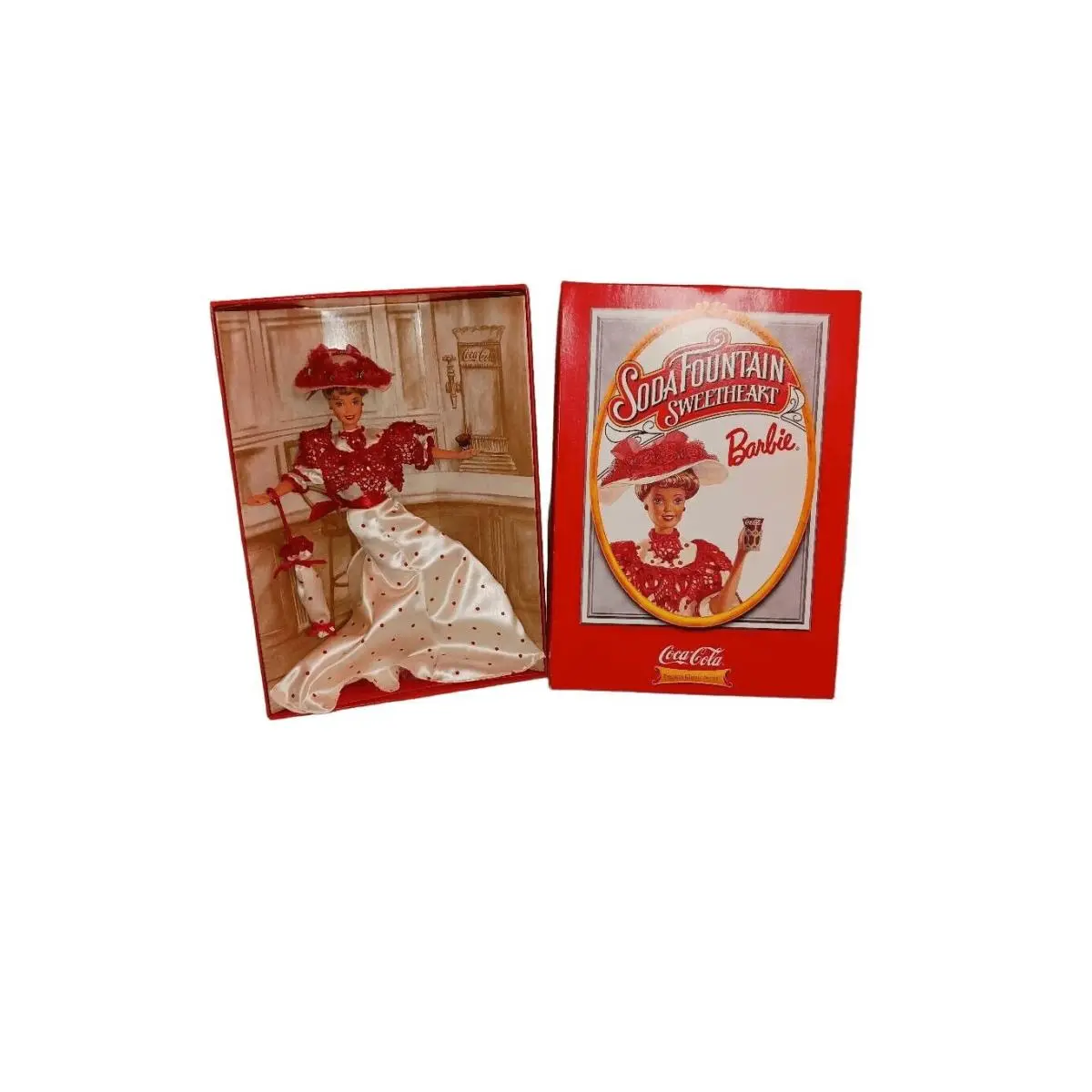 Coca-cola Soda Fountain Sweetheart Barbie Collector Edition Doll Vintage 1990s N