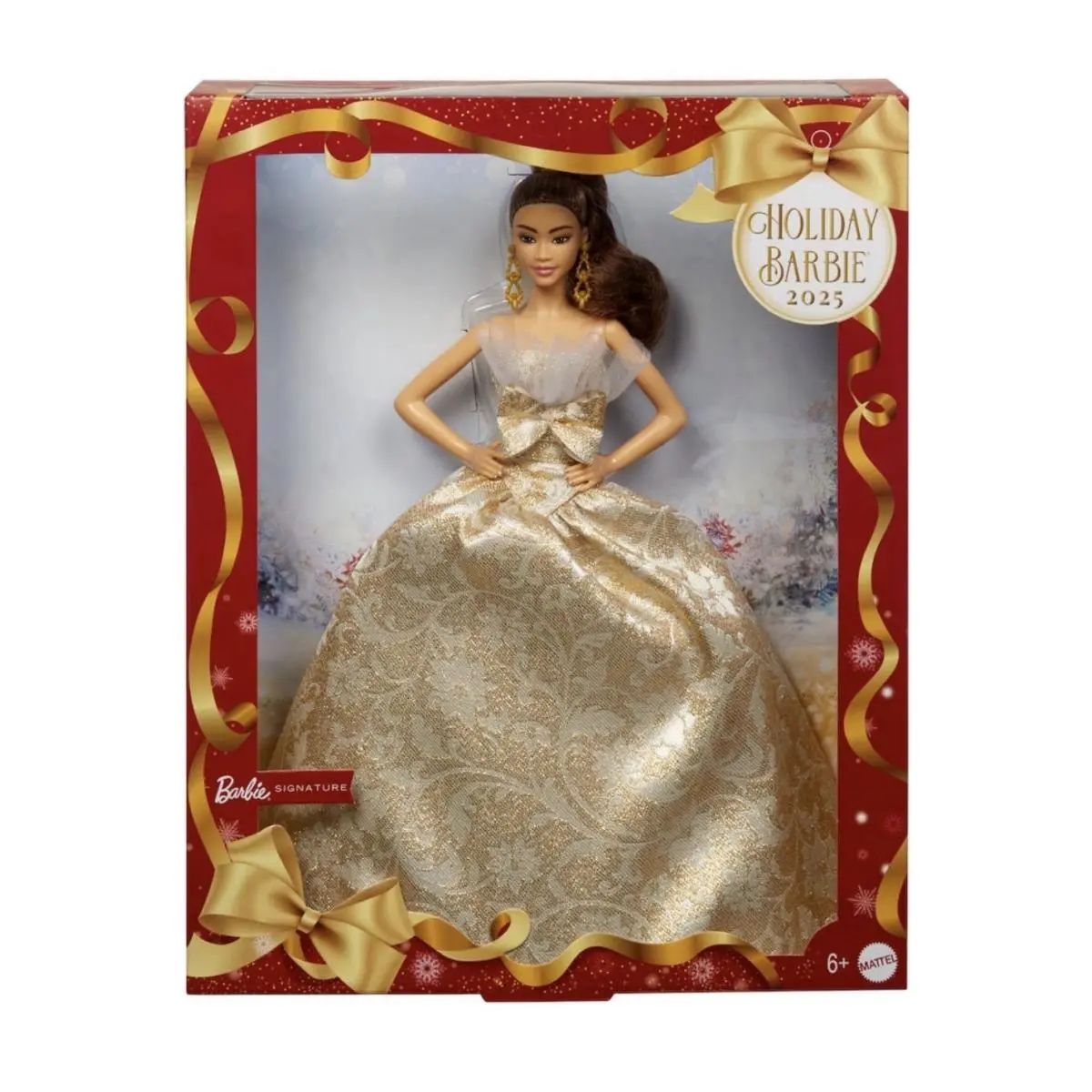 Barbie Signature 2025 Holiday Doll Light Brown Hair Asian in Mattel Shipper