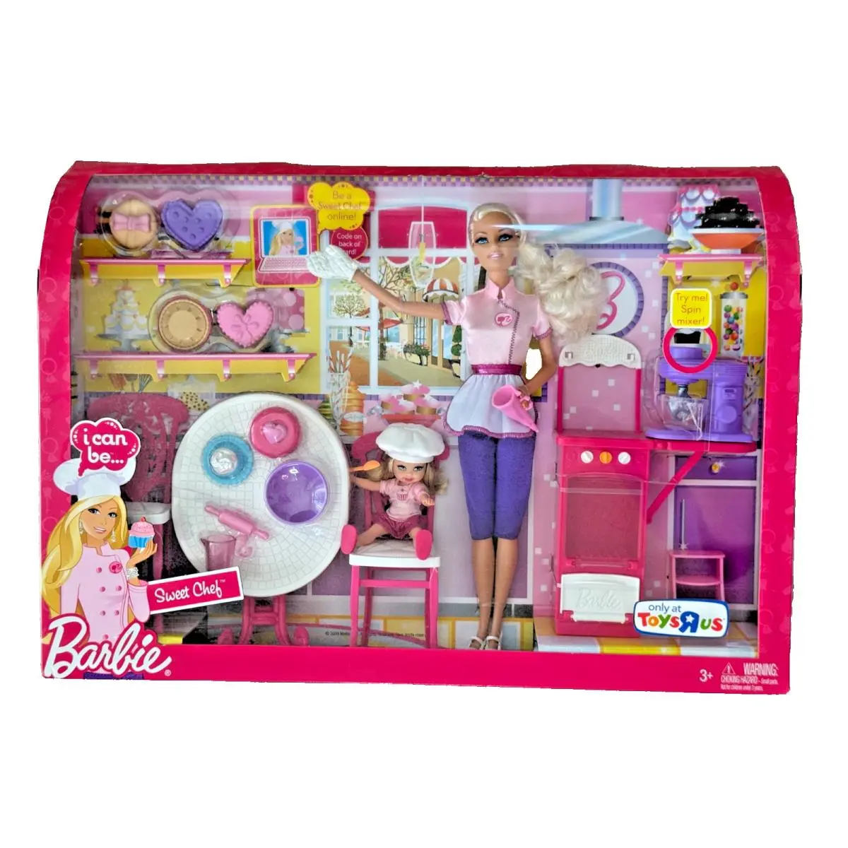 DS Barbie Doll 2009 I Can BE A Sweet Desert Chef Kitchen with Kelly T7108